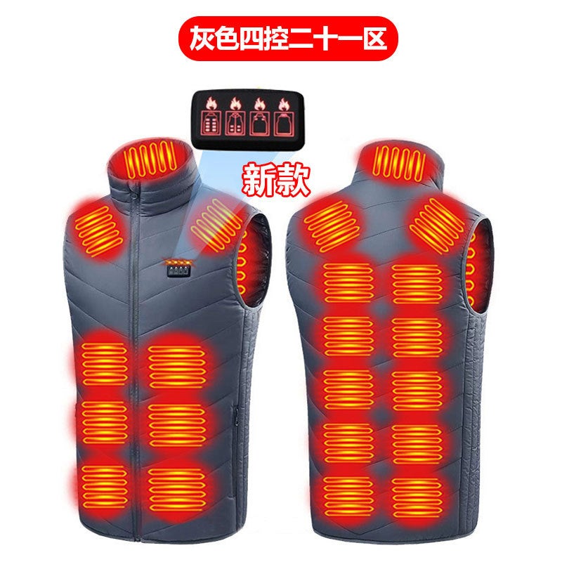 Explosions Winter Heating Vest Three-Gear Intelligent Adjustment Usb Power Supply Cold-Resistant Warm Heating Clothing For Men And Women - Image 1